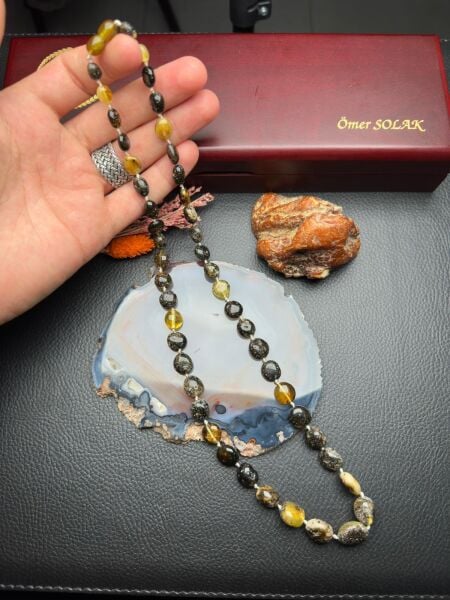 Damla Kehribar Yetişkin Kolye