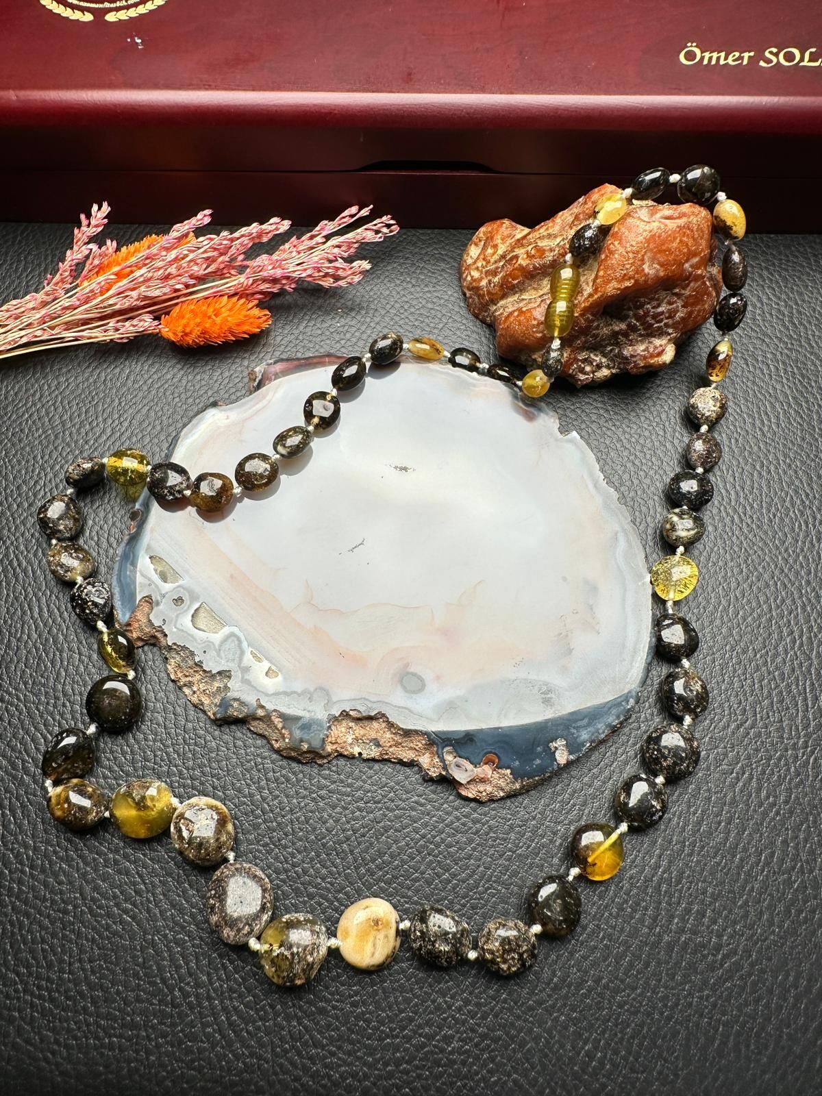 Damla Kehribar Yetişkin Kolye