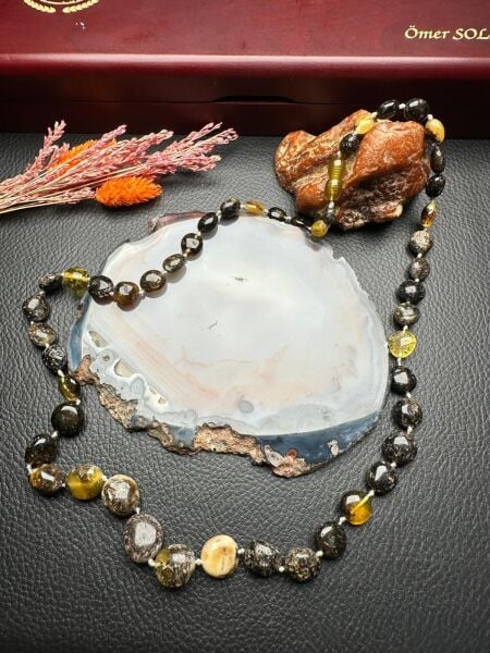 Damla Kehribar Yetişkin Kolye