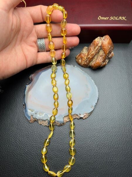 Damla Kehribar Yetişkin Kolye