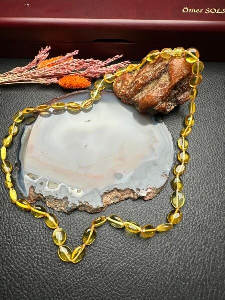 Damla Kehribar Yetişkin Kolye