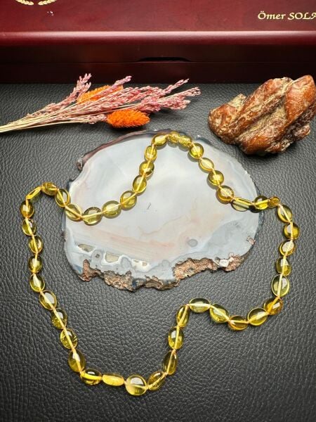 Damla Kehribar Yetişkin Kolye