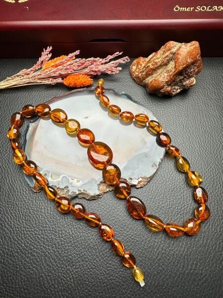 Damla Kehribar Yetişkin Kolye