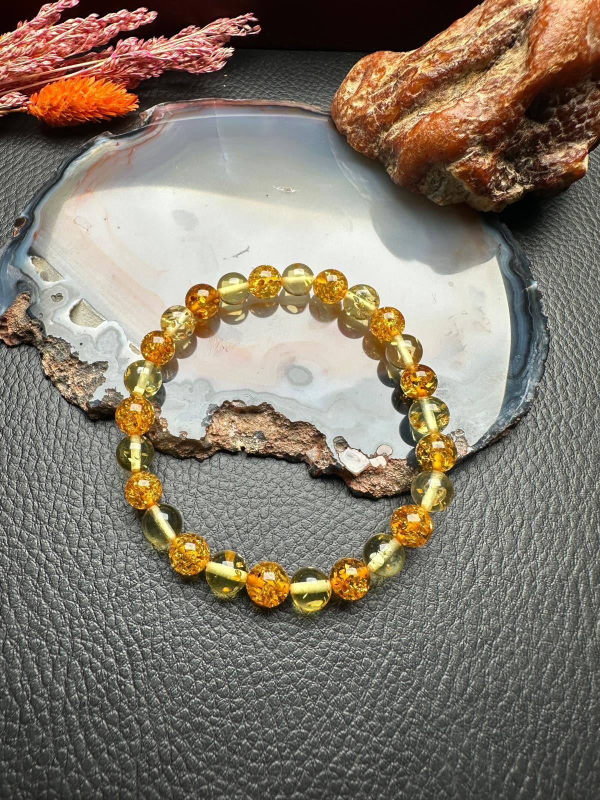 Damla Kehribar Bileklik