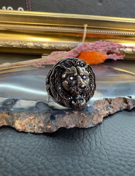 Aslan Kafası Gümüş Yüzük