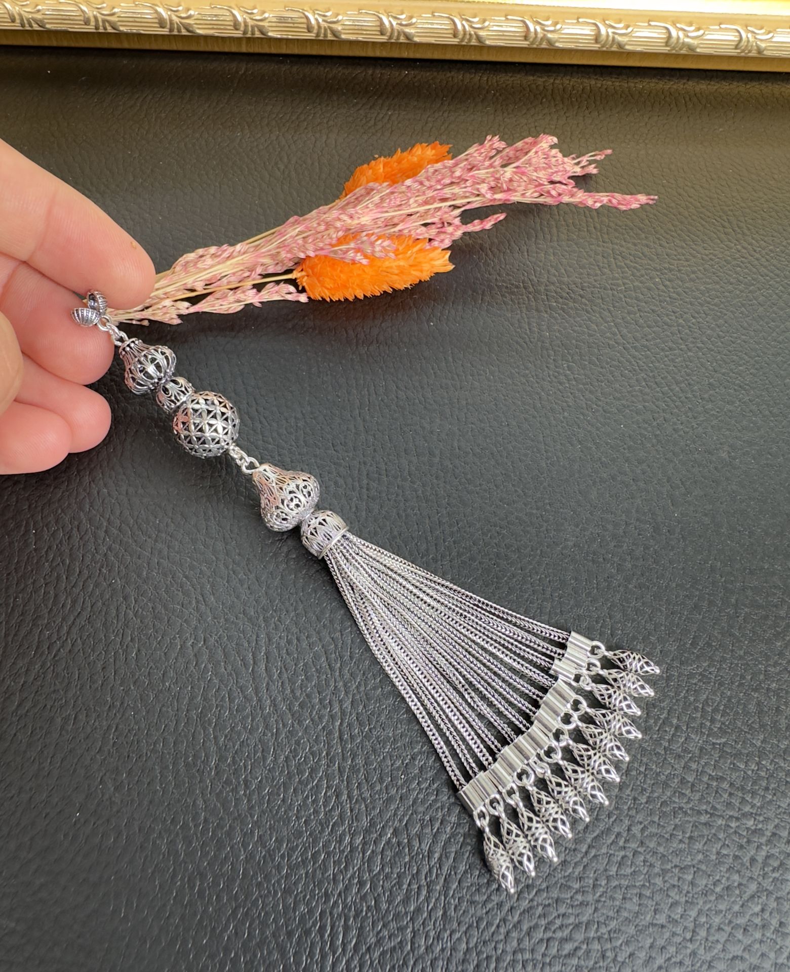 Özel Tasarım Fizyon Gümüş Püskül