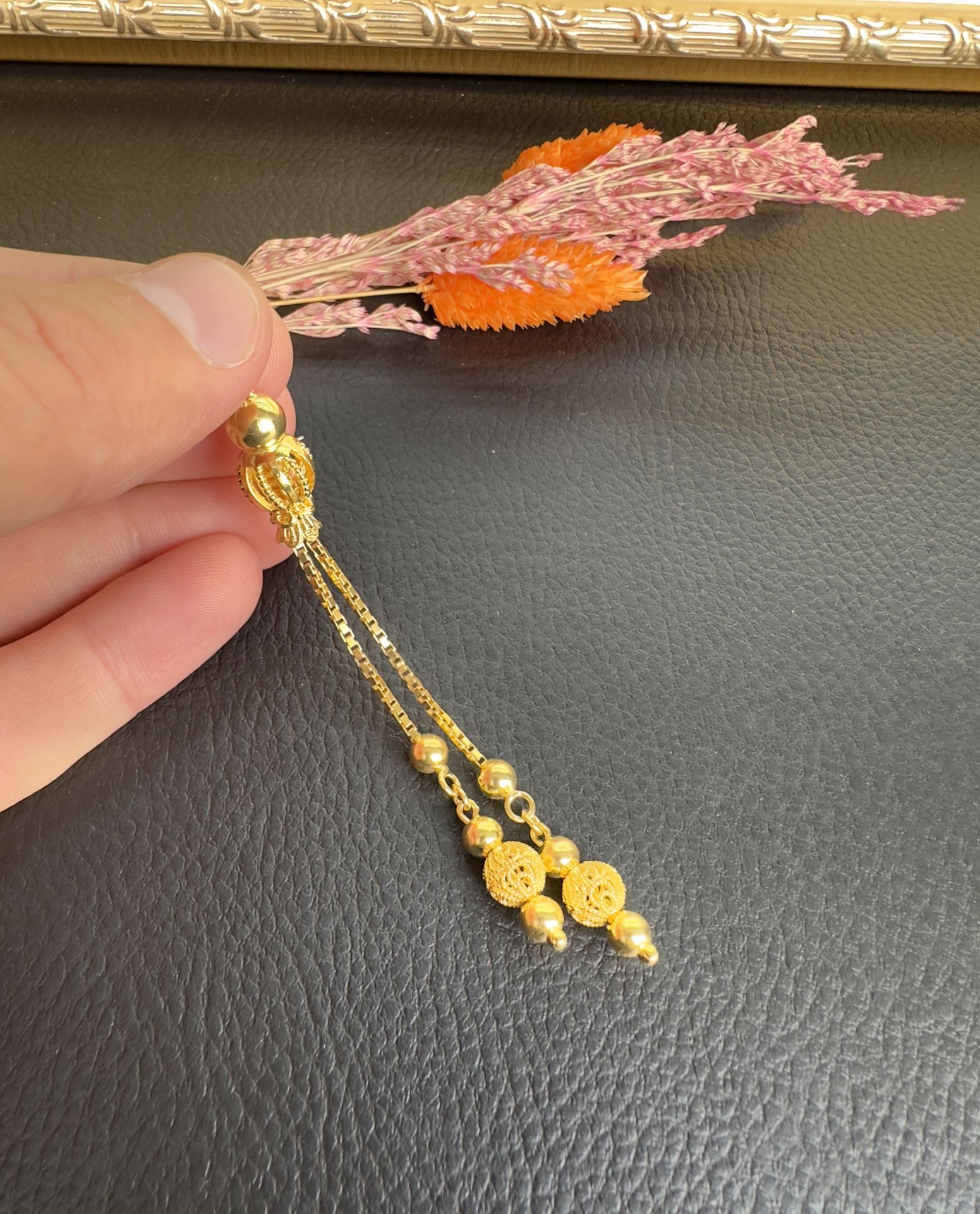 Özel Tasarım Altın Yaldız Kaplama Gümüş Püskül