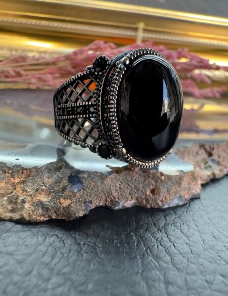 Onix Taşı Gümüş Yüzük