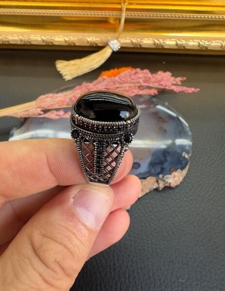 Onix Taşı Gümüş Yüzük