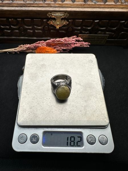 Damla Kehribar Gümüş Yüzük