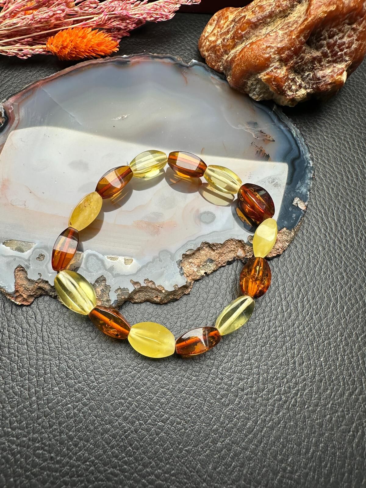 Damla Kehribar Bileklik