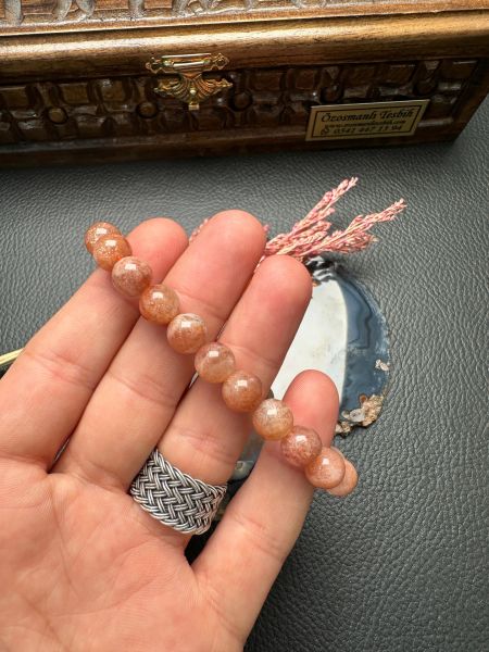 Güneş Taşı Doğal Taş Bileklik