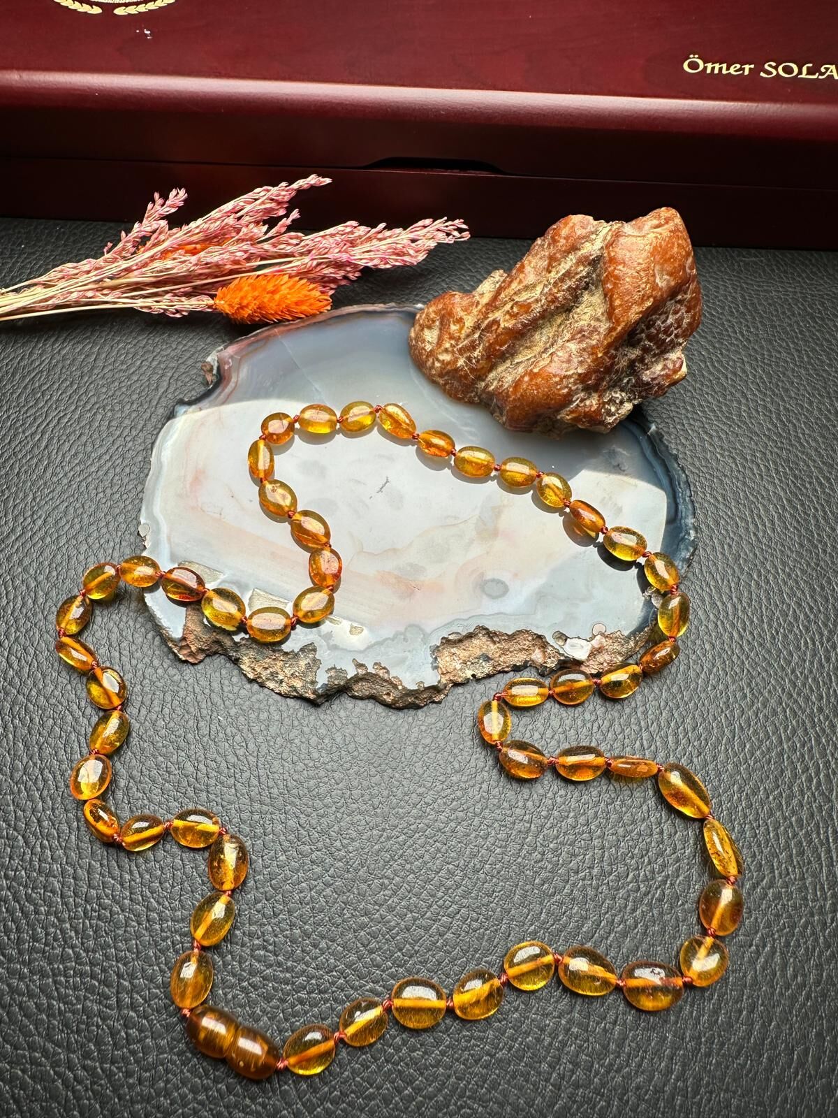 Damla Kehribar Yetişkin Kolye