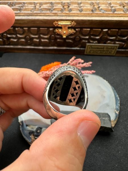 Özel Tasarım Erzurum Oltu Taşlı Gümüş Yüzük