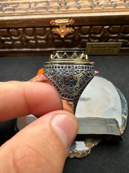 Özel Tasarım Erzurum Oltu Taşlı Gümüş Yüzük