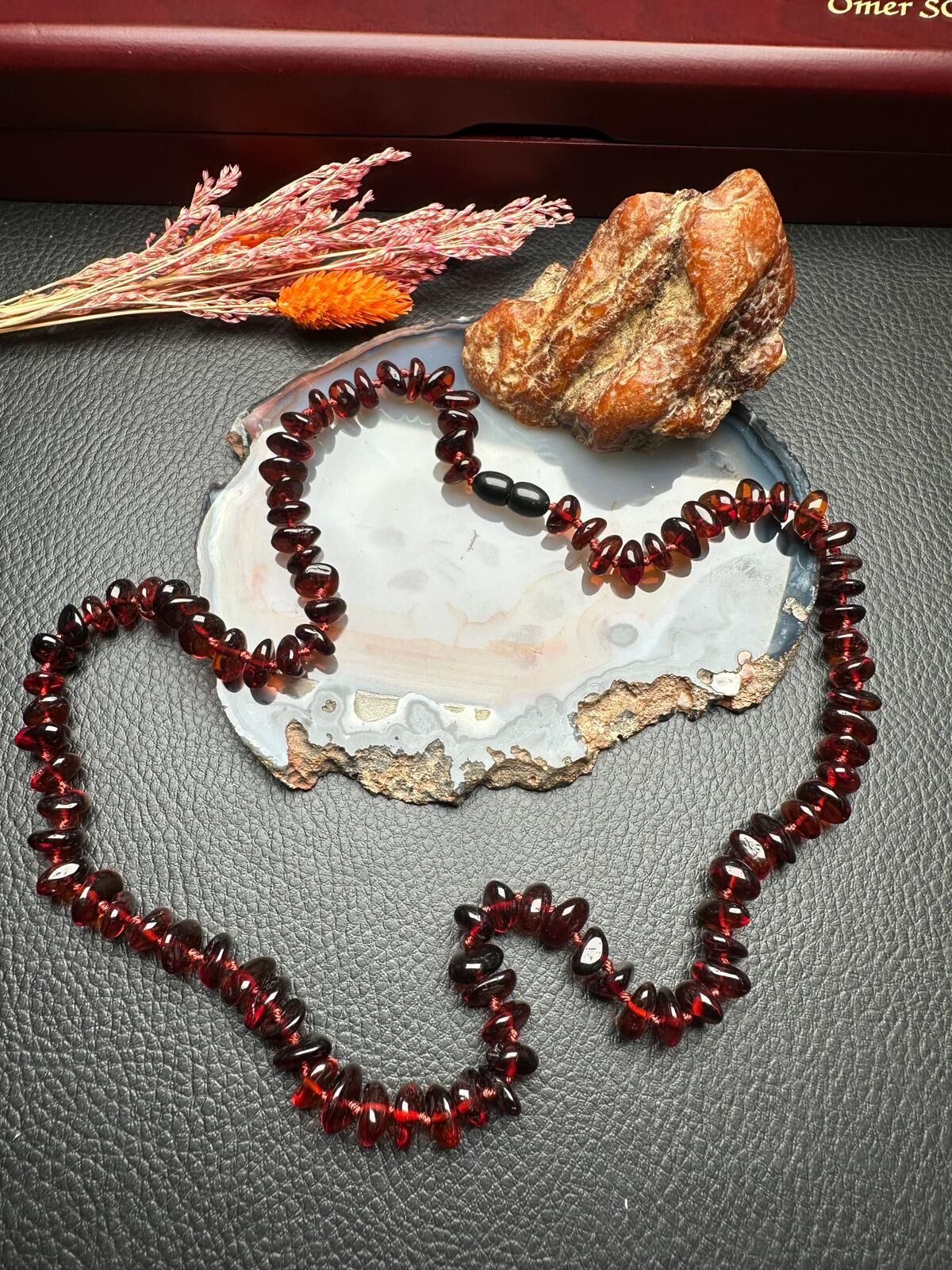 Damla Kehribar Yetişkin Kolye