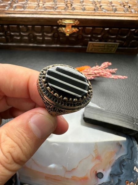 Özel Tasarım Erzurum Oltu Taşlı Gümüş Yüzük