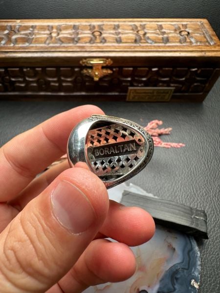 Özel Tasarım Erzurum Oltu Taşlı Gümüş Yüzük