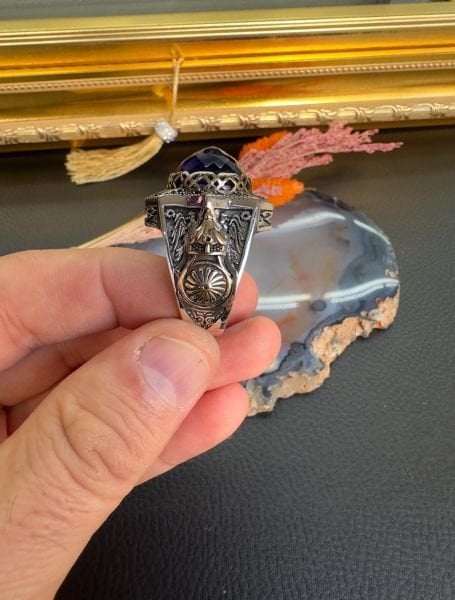 Safir Taşlı Gümüş Yüzük