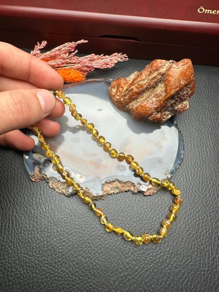 Damla Kehribar Bebek Diş Kolyesi