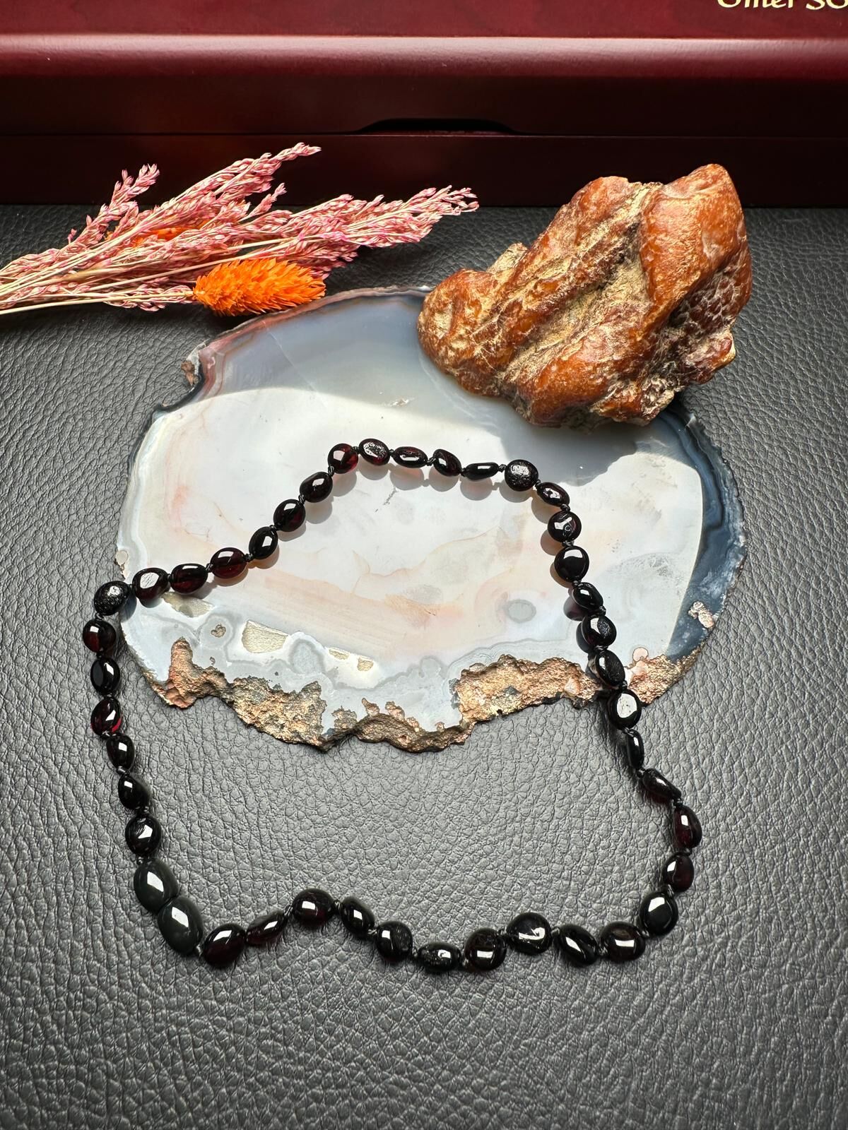 Damla Kehribar Bebek Diş Kolyesi