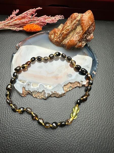 Damla Kehribar Bebek Diş Kolyesi