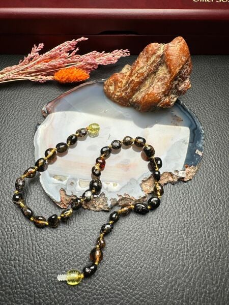 Damla Kehribar Bebek Diş Kolyesi