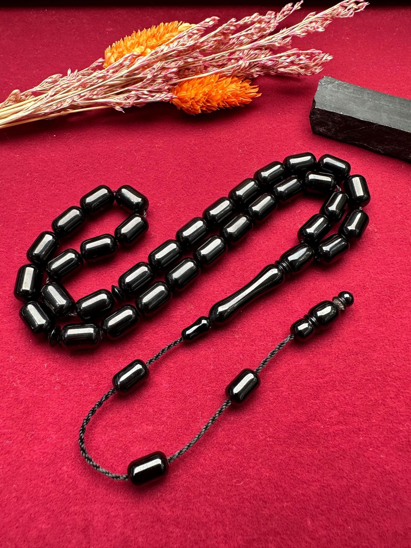 Kapsül Model Sade Erzurum Oltu taşı Tesbih