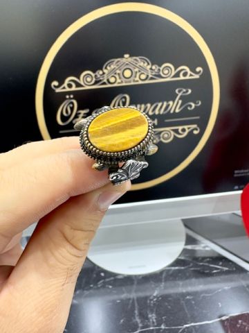 Kaplangözü Taşı 925 Ayar Gümüş Erkek Yüzük