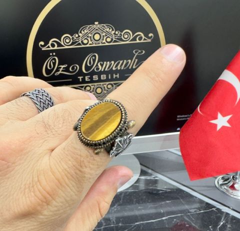 Kaplangözü Taşı 925 Ayar Gümüş Erkek Yüzük