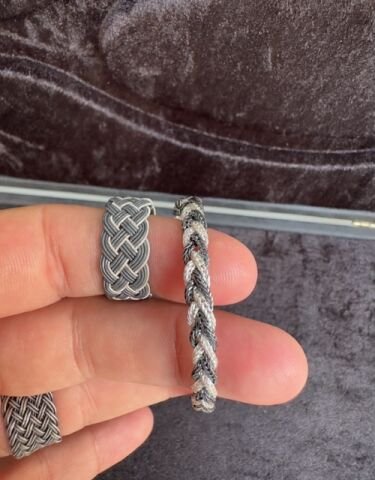 Siyah Beyaz 1000 Ayar Kazaz Bileklik ve Kolye Set