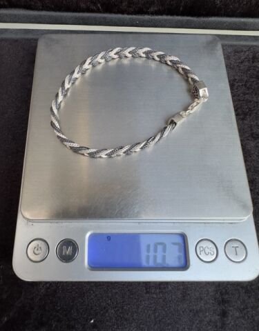 Siyah Beyaz 1000 Ayar Kazaz Bileklik ve Kolye Set