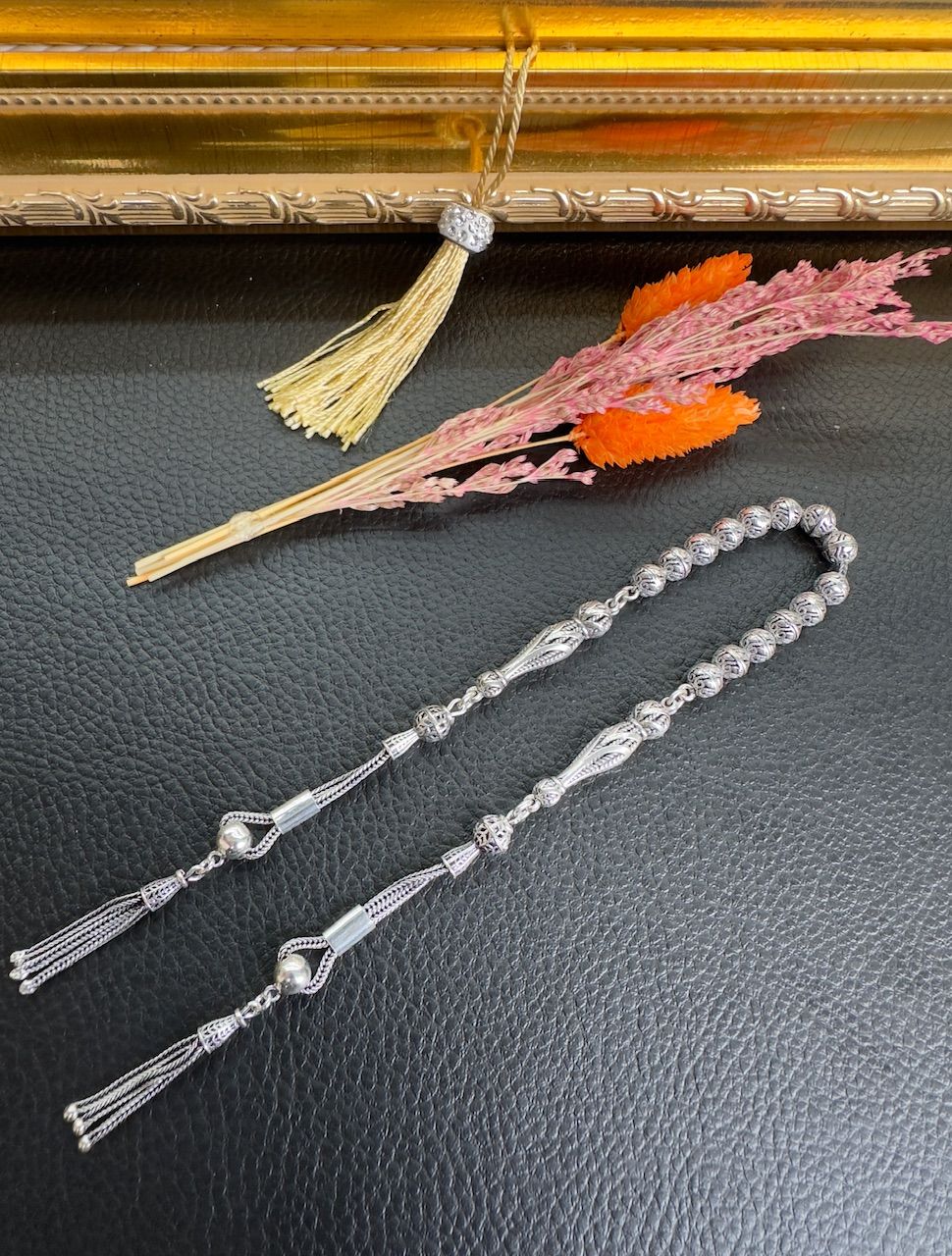 Özel Tasarım Küre Model  Zaza Gümüş Tesbih