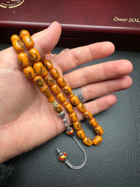 Kapsül Model Galatasaray Taraftar Sıkma Kehribar Tesbih