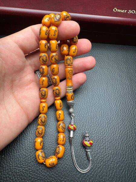 Kapsül Model Galatasaray Taraftar Sıkma Kehribar Tesbih