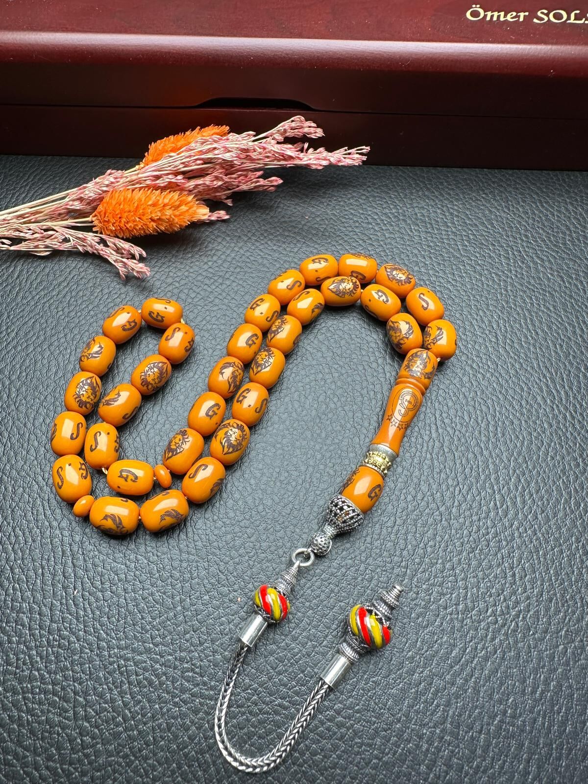 Kapsül Model Galatasaray Taraftar Sıkma Kehribar Tesbih