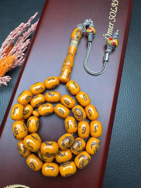 Kapsül Model Galatasaray Taraftar Sıkma Kehribar Tesbih