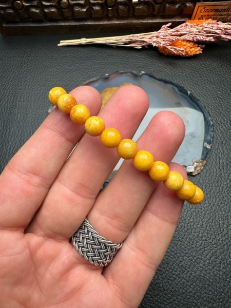 Eskitme Model Damla Kehribar Bileklik