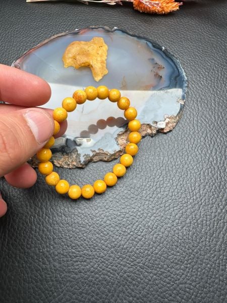 Eskitme Model Damla Kehribar Bileklik