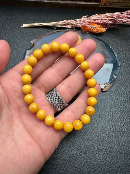 Eskitme Model Damla Kehribar Bileklik