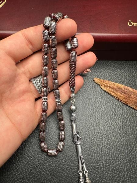 Kapsül Model Gümüş  İşlemeli Kuka Tesbih