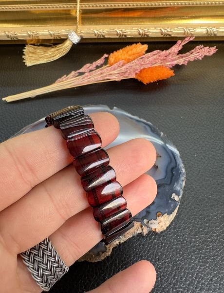 Konyak Renk Rolex Model Damla Kehribar Bileklik