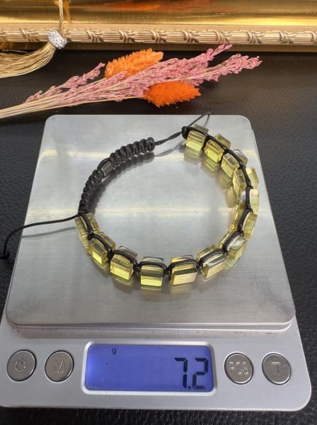 Sarı Renk Rolex Küp Model Damla Kehribar Yetişkin Bileklik