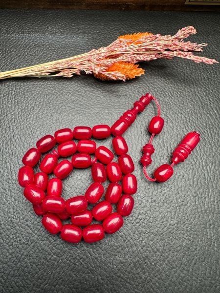 Kapsül Model Bordo Sıkma Kehribar Tesbih