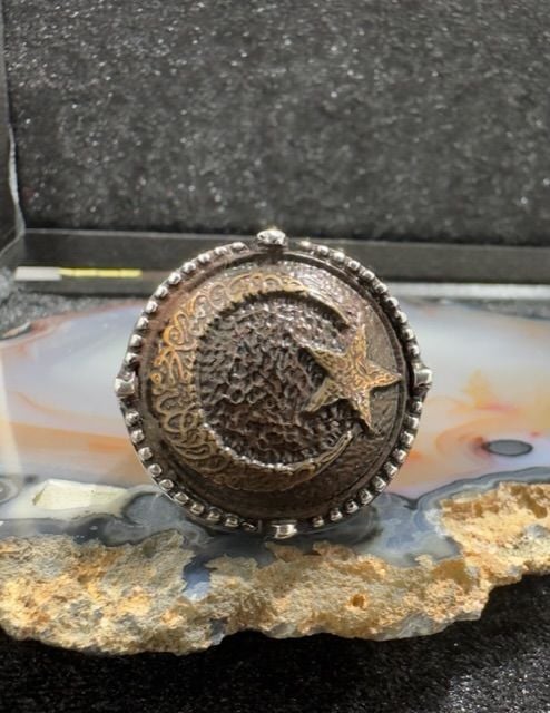 Özel Türk Bayrağı Tasarım 925 Ayar Gümüş Erkek Yüzük