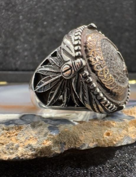 Özel Türk Bayrağı Tasarım 925 Ayar Gümüş Erkek Yüzük