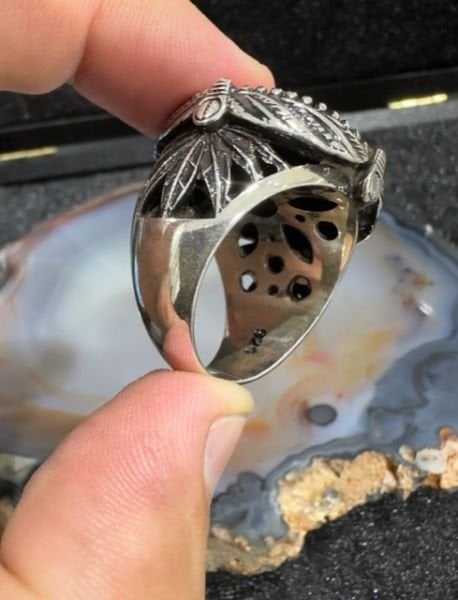 Özel Türk Bayrağı Tasarım 925 Ayar Gümüş Erkek Yüzük