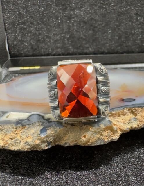 Özel Tasarım Zirkon Taşlı 925 Ayar Gümüş Erkek Yüzük