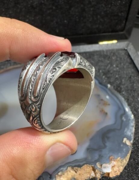 Özel Tasarım Zirkon Taşlı 925 Ayar Gümüş Erkek Yüzük