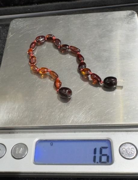 Damla Kehribar Bebek Kolye Ve Bileklik Set